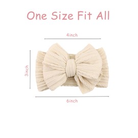 Baby Bows Headbands Nylon Baby Hairbands Baby Girl Bows Hair Accessories for Baby Infant Toddler Baby Essentials (Black White Beige, mid)