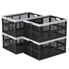 Tyminin 4 Pack Collapsible Plastic Storage Crates, Utility Folding Milk