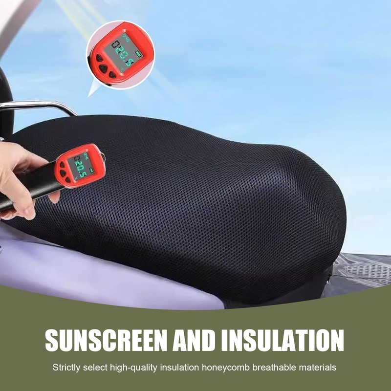DACIRTY Motorcycle Seat Cover, Heat-insulating Double-sided Mesh Holes Breathable Burn-resistant