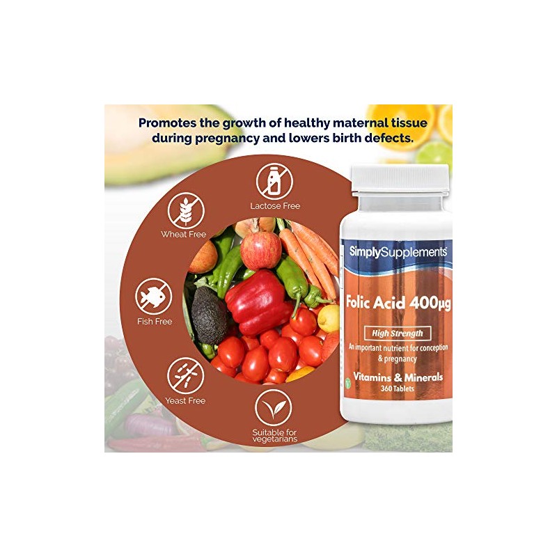 Folic Acid (Vitamin B9) 400mcg | 360 Tablets = Up