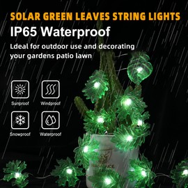enlaceray Twinkling Leaf Oasis Vine Lights 14ft Solar String Lights with 40 LED Artificial Ivy Vines Greenery Garland, Fake Hanging Plants for Bedroom Outdoor Decor, Solar Lights for Garden