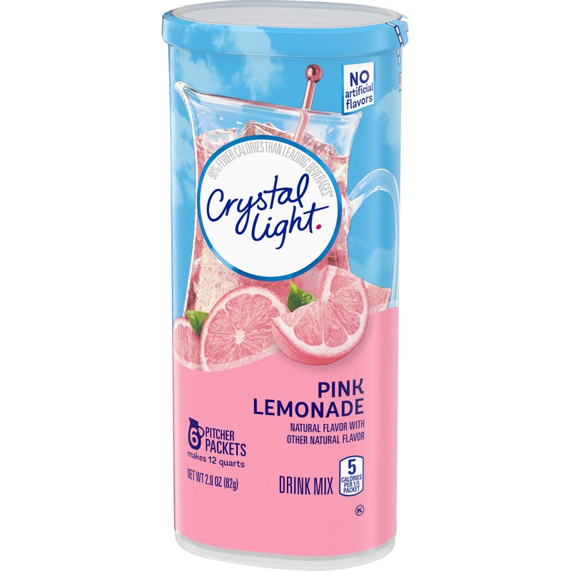 Crystal Light Pink Lemonade Powdered Drink Mix, Caffeinated, 2.9 Oz