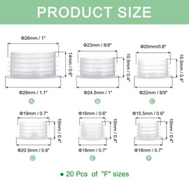 uxcell 20 Pieces Salt Shaker Stoppers 1/2in, Plastic Salt Shaker Plug Stopper Clear Replacement Plug Bottle Caps Reusable Clear Round Plastic End Cap for Bottles Pipes