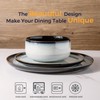 LeRATIO Ceramic Dinnerware Set of 4, Poreclain Plates, Bowls, Handmade