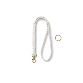 AOKSUNOVA Long White Key Fob for Hanging, Long Braided Key Chain for ID Cards and Keys