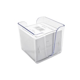 Deflecto Desk Notes Cube - Crystal Clear - Desktop Memo Block Refill - Cubic Desk Notepad Holder - Desk Memo Pad - Paper Block Cube Refill