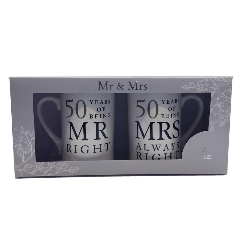 50 Years Mr & Mrs Mugs Amore Mug Set In