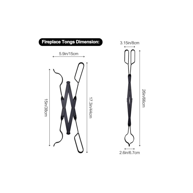 Log Grabber Fireplace Tongs Wood Fired Oven Tool Grill Camping