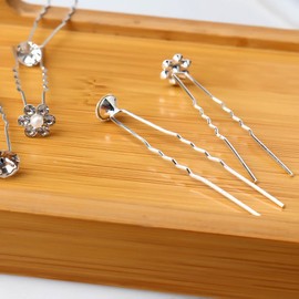 40 Pieces Bridal Hair Pins, Clips and Barrettes with Crystal Pearl Flowers, Women's Proms Hair Jewelry Accessories, Gift Stocking Stuffers for Girls