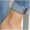 JECOMY Anklet for Women 14K Gold Plated Ankle Bracelets Silver