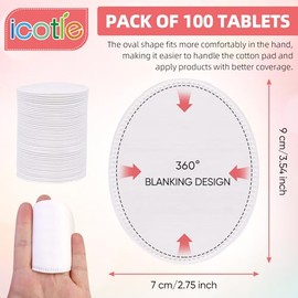 Almohadillas ovaladas de algodón (100 unidades) de algodón ultra suave, 100% algodón Spunlace puramente tecnología física, almohadillas grandes para q