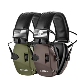 ZOHAN Electronic Ear Protection for Shooting with 4X Sound Amplification, Slim Active Noise Reduction Earmuffs for Gun Range, Hunting