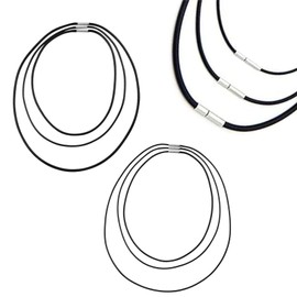 MIHURO Pack of 9 Leather Necklaces for Men and Women - 1.5/2/3 mm Leather Cord Chain Black, Leather Cord for Chains with Clasp, Braided Faux Leather Necklace, for Daily, Party, Office, Bar (45/50/60