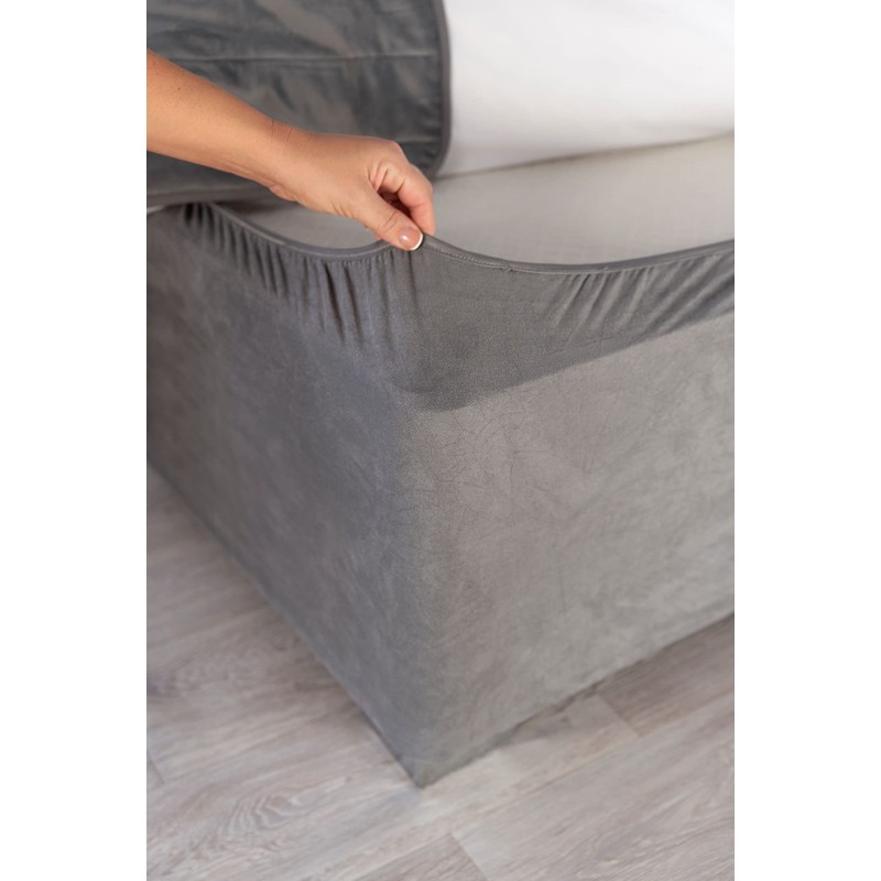 Faux Suede Divan Bed Base Wrap Deep Fit Valance in
