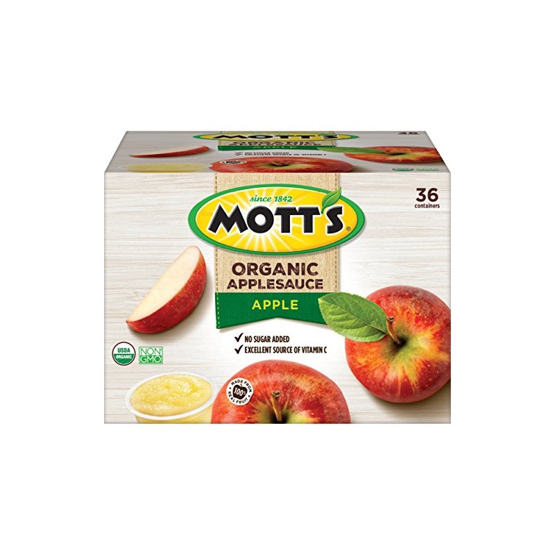 Mott's Organic Applesauce, 3.9 oz cups, 36 count