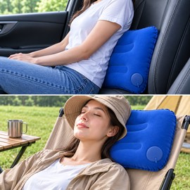 Inflatable Travel Pillow for Neck & Lumbar Support – Compact Soft PVC Cushion for Camping & Outdoor Comfort