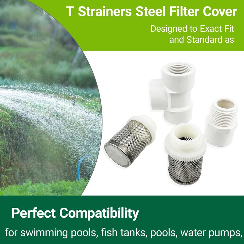 1/2" T Strainers Steel Filter Cover Connected 1/2 in PVC