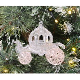 Christmas Concepts® 10cm Glitter Decorated Princess Carriage Decoration (ROSEGOLD, 1)