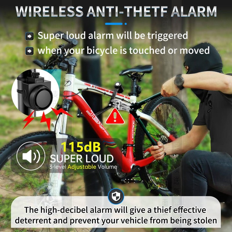 ADONOW Wireless Remote Bike Alarm 2 Pack