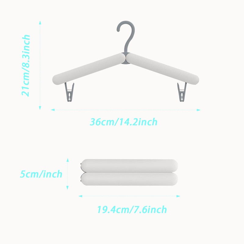 LMSAWK 1 Pcs Foldable Coat Hangers, Travel Foldable Portable Hangers,