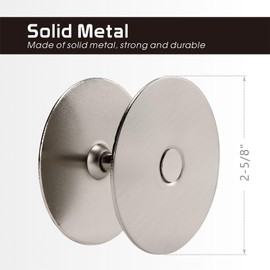 Siwil Door Hole Cover Plate, 2-5/8" Diameter Solid Steel, Hole Filler Plate (2, Satin Nickel)