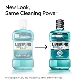 Listerine Cool Mint - Enjuague bucal antiséptico, mata el 99,9% de los gérmenes que causan mal aliento, placa y gingivitis, aceptado por la ADA, clíni