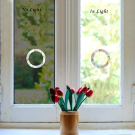 90 Pieces Static Window Clings Anti Collision Window Decals for Bird Strikes, Glass Door Window Stickers, Stop Birds Flying into Windows, Ring Style