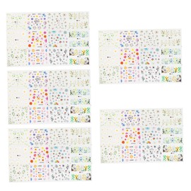 FOMIYES DIY Flower Nail Stickers 5 Sheets Water Transfer Nail Art Strips for Women Girls