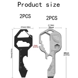 Taicols 8-in-1 and 2PCS 24 in-1 Multifunctional Tool Ultra-Thin Stainless Steel Tool, Suitable for Bottle Openers, Wrenches, Screwdrivers, Metric Rulers,Universal Daily Carrying Pocket Tool
