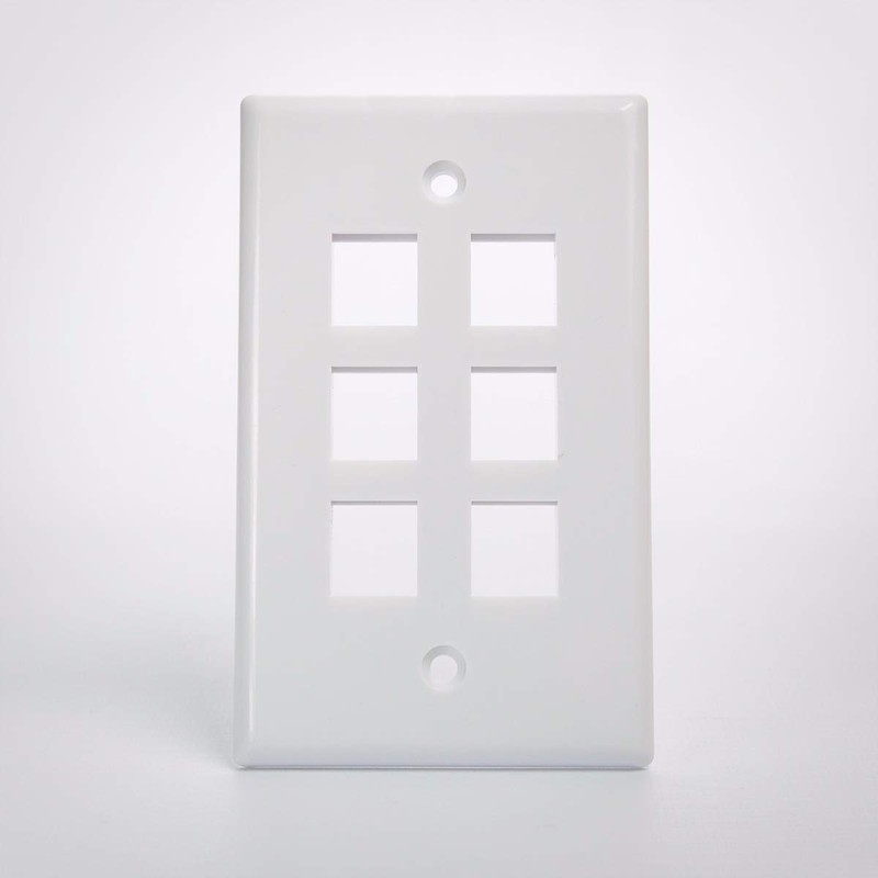 Keystone Wall Plate White 6 Port