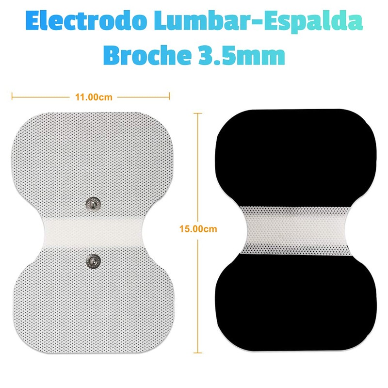 SensaMed - Set 9 Electrodos Parches 5x5 Lumbar Broche 3.5mm