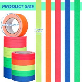 Ctosree Spike Tape Sets, 1/2 Wide x 65ft Length, 5 Colors Neon Gaffer Tape, Heavy Duty Fluorescent Gaff Tape for Theater Stage Floors, Holds Down Wires Pinstripe Marking Tape (30)