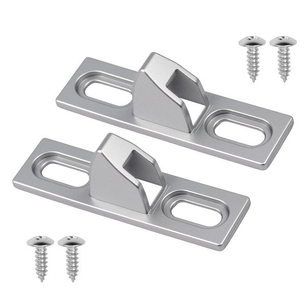 2 Pcs Silver Sliding Door Keeper & Sliding Glass Lock