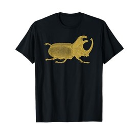 Vintage Three Horned Rhinoceros Beetle Gold Insect T Shirt T-Shirt