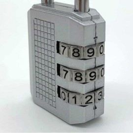 3-Digit Combination Lock - Silver (Medium) Wardrobe Lock 2ea