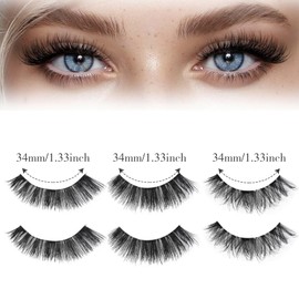 3 Pair Magnetic Eyelashes with Applicator, Reusable False Lashes with Natural Look, Easy to Apply for Everyday Wear and Special Occasions