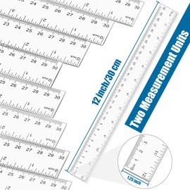 Ruler, 32 Pack Clear Ruler 12 Inch, Straight Ruler Bulk with Centimeters and Millimeters, Metric Rulers Measuring Drawing Tool for Kids, Ideal Back to School Office Home Supplies