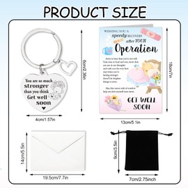 HOWAF After Your Operation Get Well Soon Card, Wishing You A Speedy Recovery Card & Keyring, Recovery Gifts Get Well Soon Gifts for Women Men
