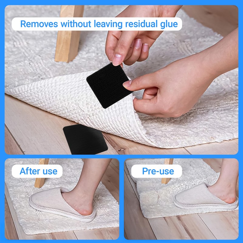 25PCS Rug Gripper for Carpeted Floor 5 x 5 cm
