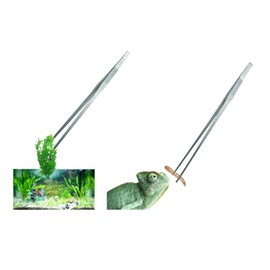 Extra Long Tweezers with Rubber Cover Tips, Fecsam Feeding Tongs - 2 Pack/18.9 inch Aquarium Stainless Steel Large Aquascape Tools for Fish Tank, Terrarium，Aquascaping, Reptile, Bearded Dragon