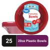 Unbranded (3 pack) Great Value Everyday Disposable Plastic Bowls, Red,