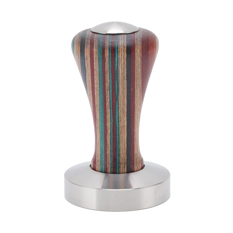 Colorful Wood Coffee Flat Tamper Stainless Steel Base Powder Hammer