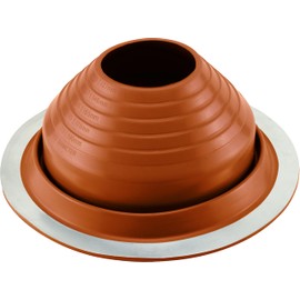 Water-Tite 81476#5 Metal Roof Flashing, 11-inch Round Base with Silicone Collar, For 4-1/4" to 7-1/2" Vent Pipes, Terra Cotta
