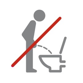 Wandora G032 Wall Sticker Toilet Pictogram Sitting Pee I Dark Grey (W x H) 11 x 12 cm I Bathroom Toilet Sticker Wall Sticker