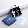RWQIAN Black Football Cross Necklace for Men Bible Verse,Religious Christian