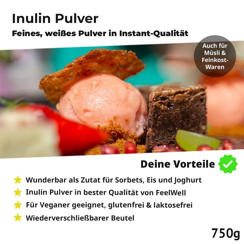 Inulin 750 g Soluble Fibre Vegan Vegetable Oligofructose