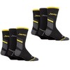 Jeep Mens Workwear Boot Socks 6 Pair Multipack Black/Charcoal/Yellow 6-11
