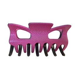 3.2 inches Wide Hot Pink Crackle Design Hair Claw Jaw Clip with for Women and Girls (Motique Accessories)
