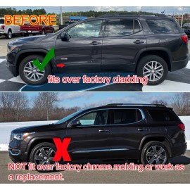 Trims Express-Made in USA 2017-2023 GMC Acadia Body Side Molding Trim Accent Overlay Accent 1/2" 4Pc