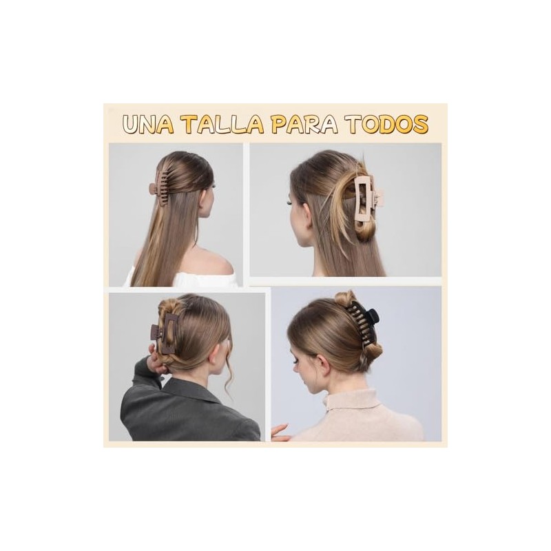 8 Piezas Pinzas para Cabello Rectangulares, Multicolor (Pack 2)